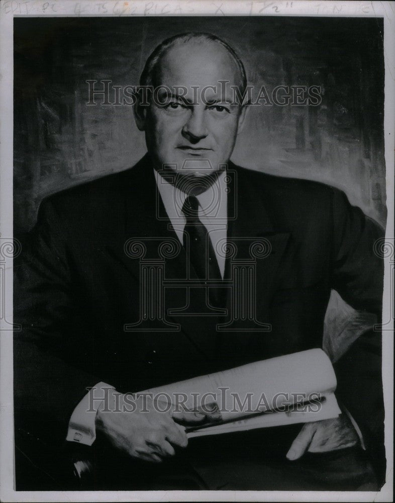 1958 Press Photo John Shively Knight publisher - Historic Images