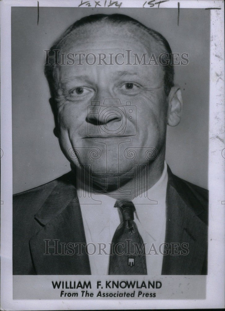 1958 Press Photo William F Knowland - Historic Images