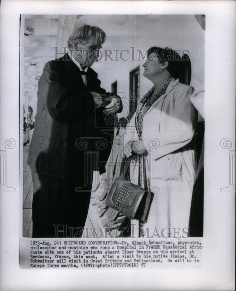 1957 Press Photo Dr.Albert Sohweitzar - Historic Images