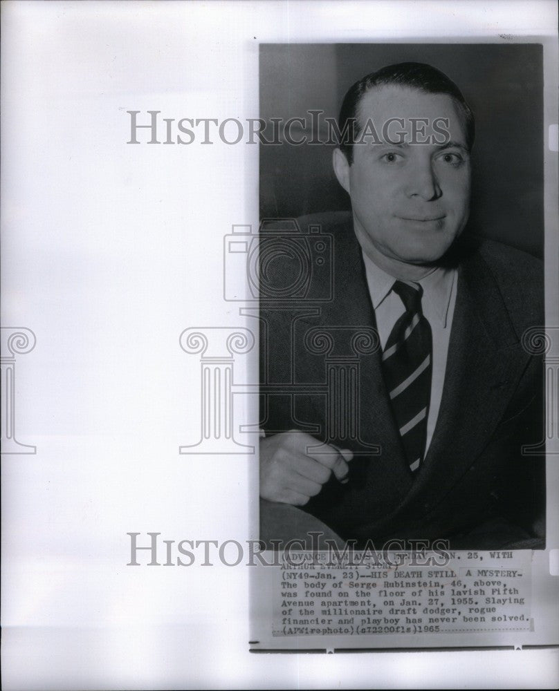 1965 Press Photo Serge Rubinstein Murder New York - Historic Images
