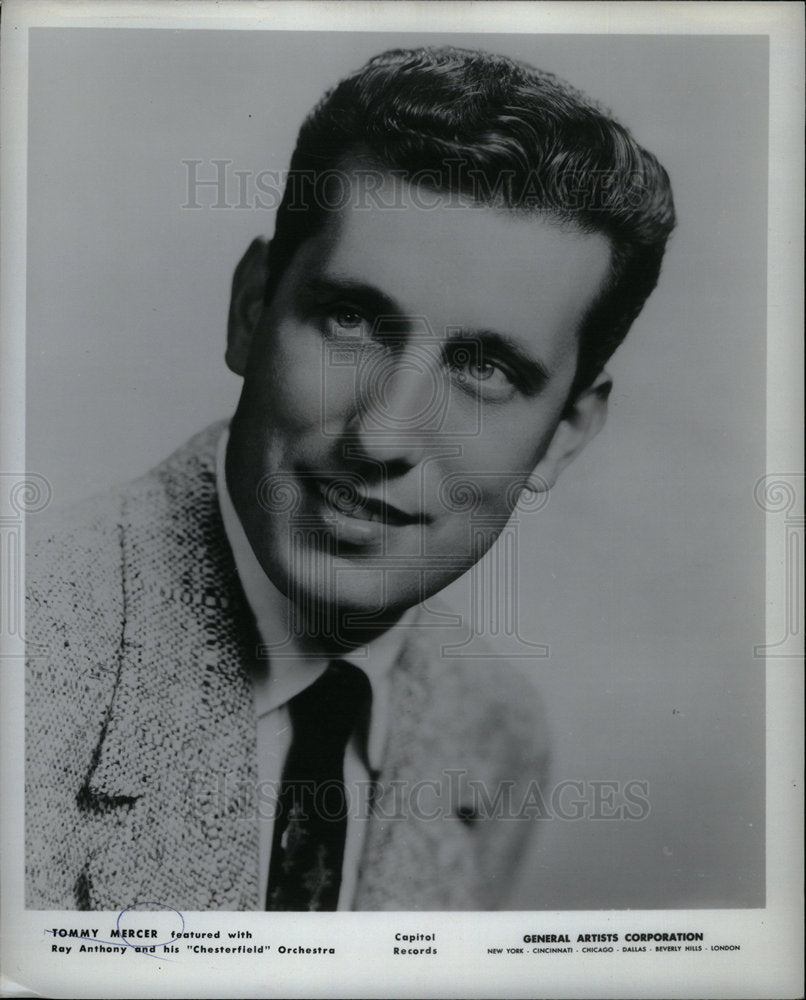 1956 Press Photo Tommy Mercer Roy Anthony Orchestra - Historic Images