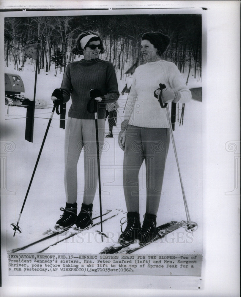 1962 Press Photo Mrs Peter Lawford, Mrs Sargent Shriver - Historic Images