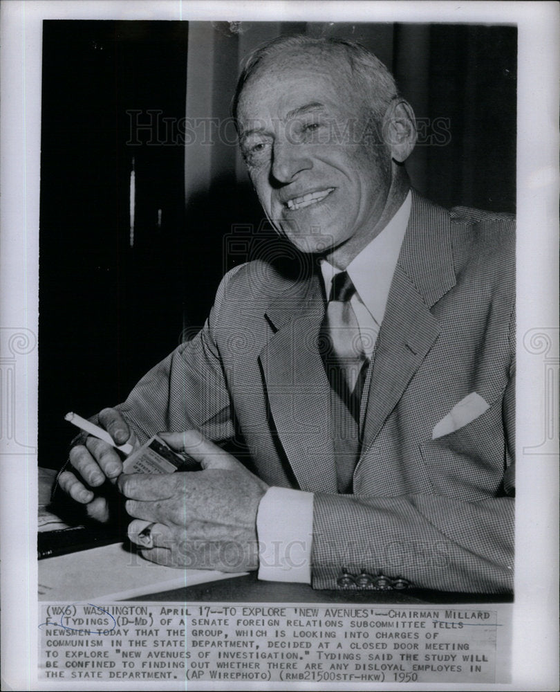 1950 Press Photo Millard Evelyn Tydings Democrat Senate - Historic Images