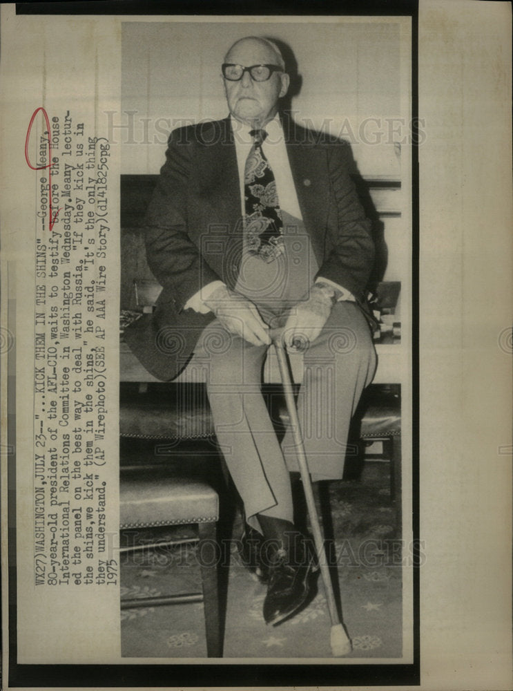 1975 Press Photo George Meany union President AFL-CIO - Historic Images