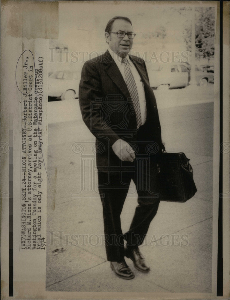 1974 Press Photo Herbert Miller Jr. Nixon Attorney - Historic Images