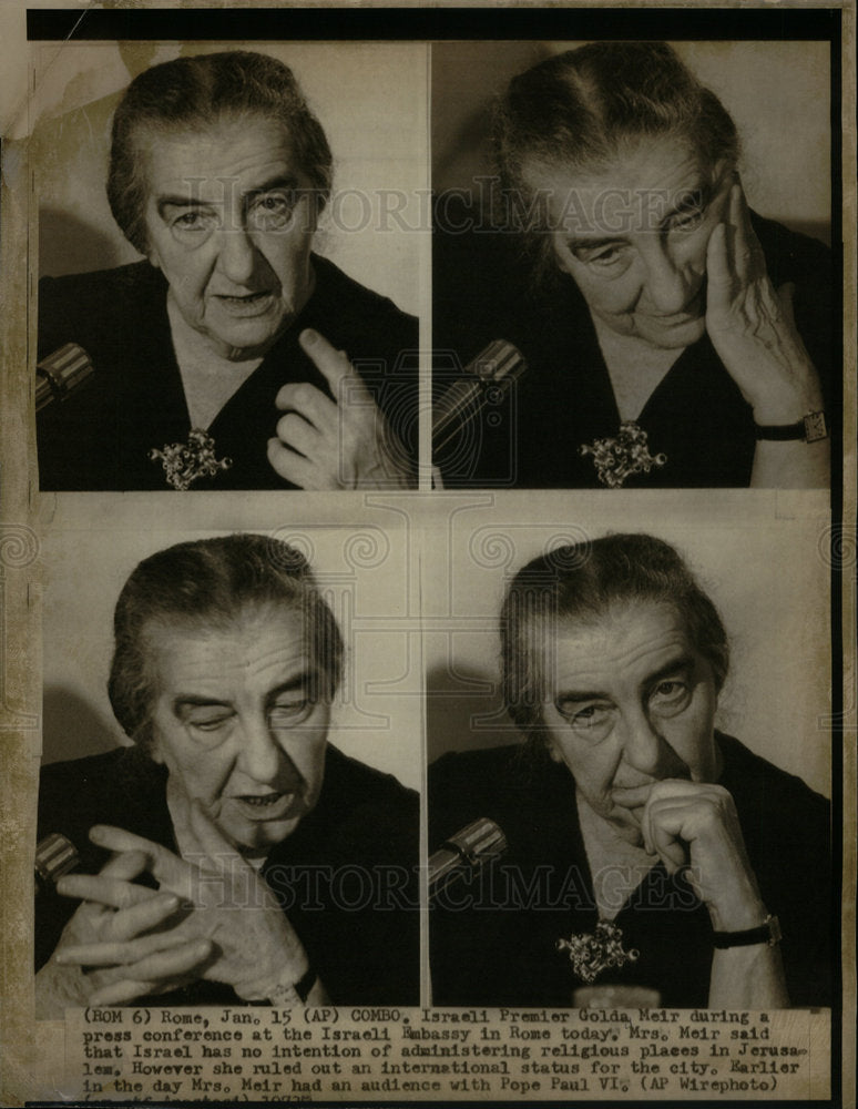 1973 Press Photo Golda Meir 4th Israeli Prime Minister - Historic Images