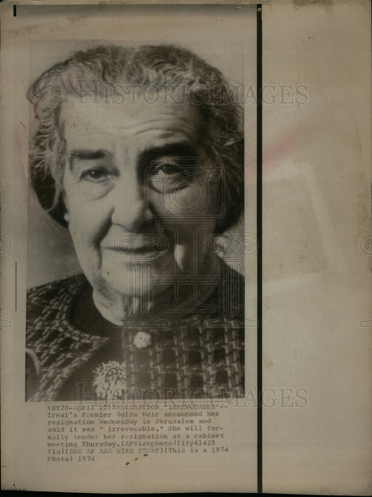 1974 Isreal Premier Golda Meir Resign - DFPD13431 - Historic Images