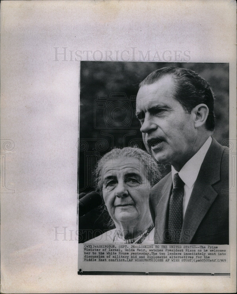 1969 Press Photo Golda Meir President Richard M. Nixon - DFPD13445- Historic Images