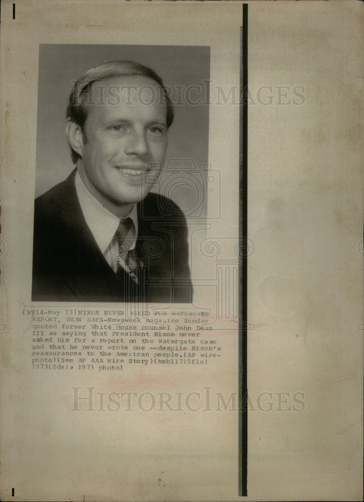 1973 Press Photo Fr. White House counsel John Dean III - DFPD14123- Historic Images