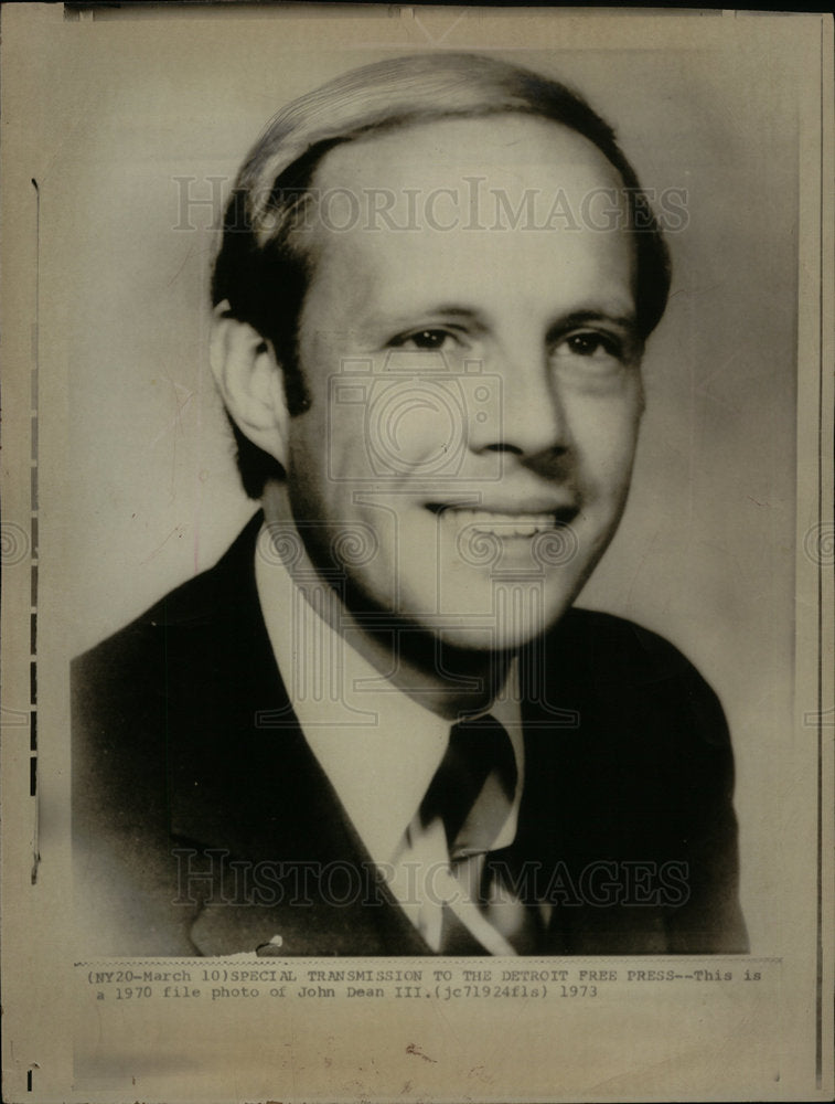 1972 Press Photo John Dean III Detroit free press - Historic Images