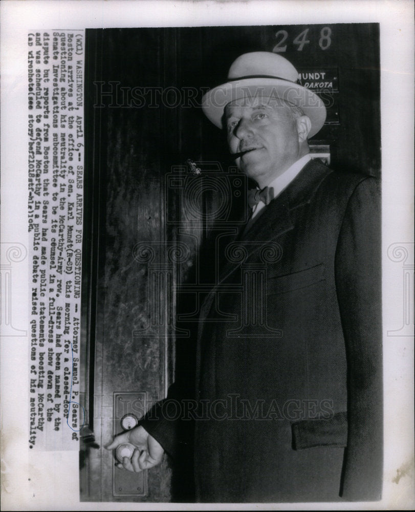 1954 Samuel Sears Boston Attorney McCarthy-Historic Images