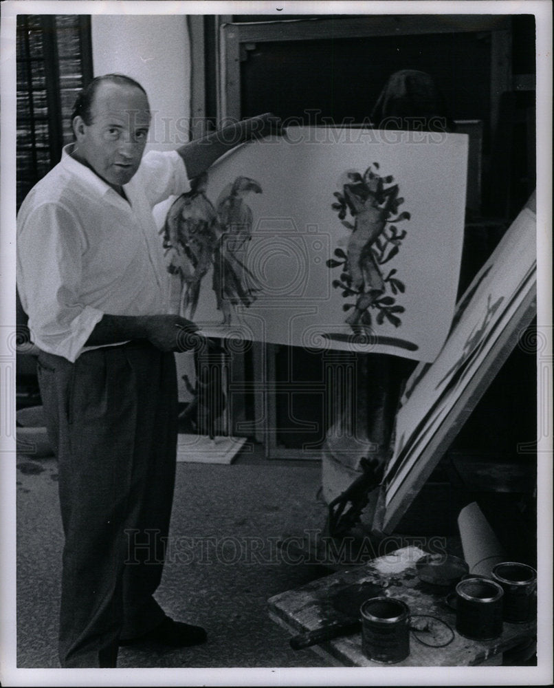 1961 Press Photo Giacomo Manzu Italian Sculptor Artist - Historic Images