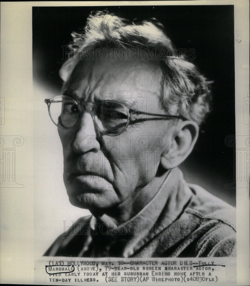 1949 Press Photo Tully Marshall Dead - Historic Images