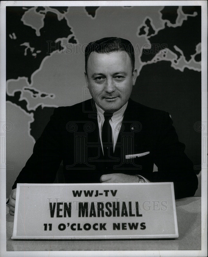 1964 Press Photo VEN MARSHALL news anchor WWJ-TV - Historic Images