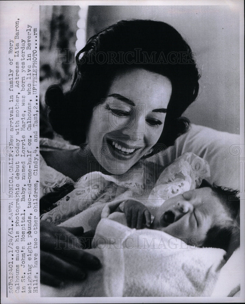 1961 Press Photo Rory Calhoun, Lita Baron - DFPD18943- Historic Images