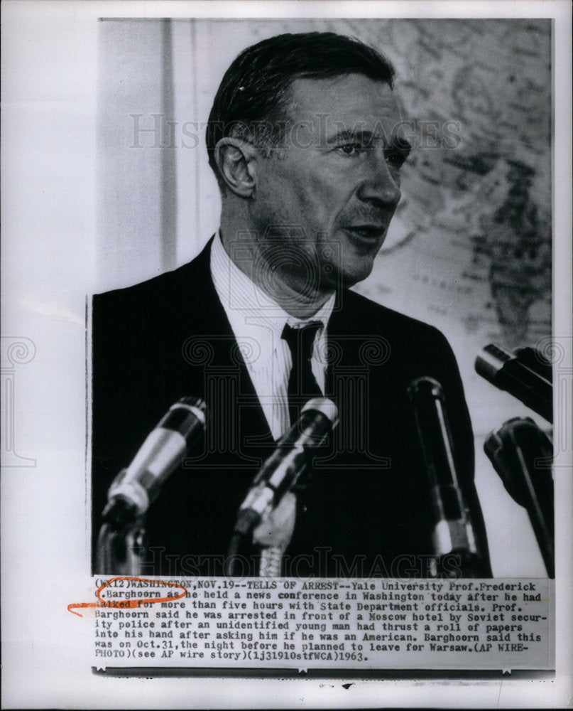 1963 Yale Univ Prof Frederick Barghoorn-Historic Images