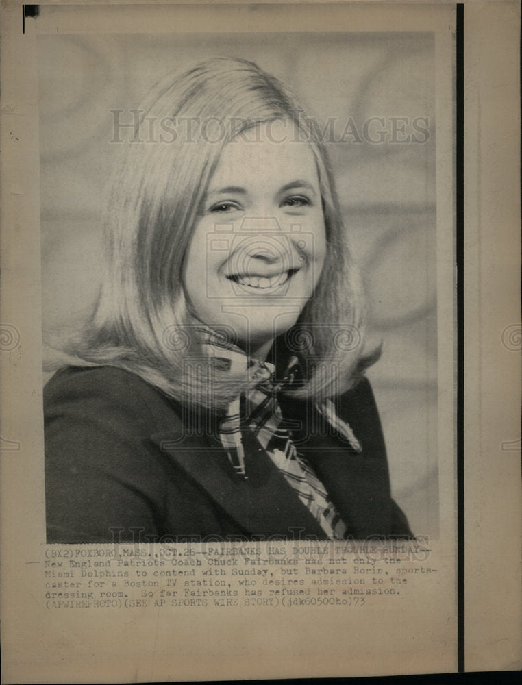 1973 Press Photo Chuck Fairbanks,Barbara Borin,Boston T - DFPD22785- Historic Images
