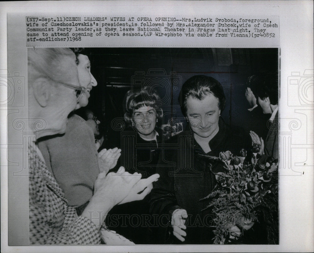 1968 Press Photo Mrs. Ludvik Svoboda presidents wife - Historic Images