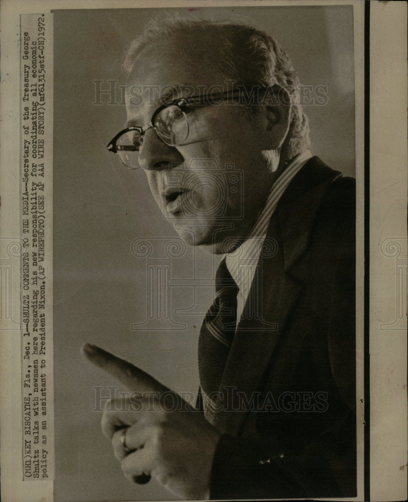 1972 Press Photo Secretary of Treasury George Shultz - Historic Images