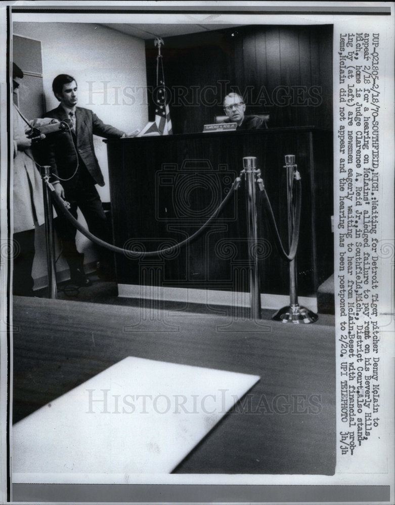 1970 Press Photo Judge Clarence A. Reid Danny Molain - Historic Images