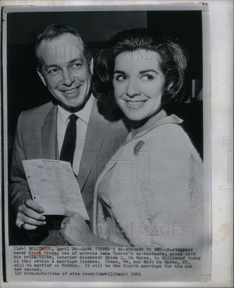 1961 Steve Crane Helen De Maree marriage-Historic Images