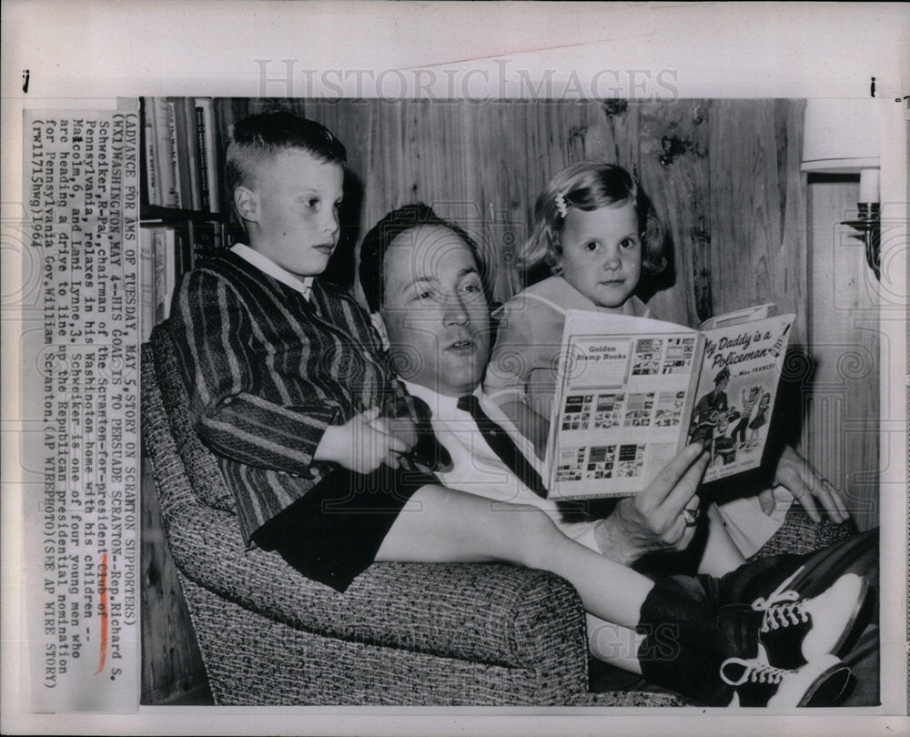 1964 Press Photo Richard S. Schweiker Scranton Malcolm - Historic Images