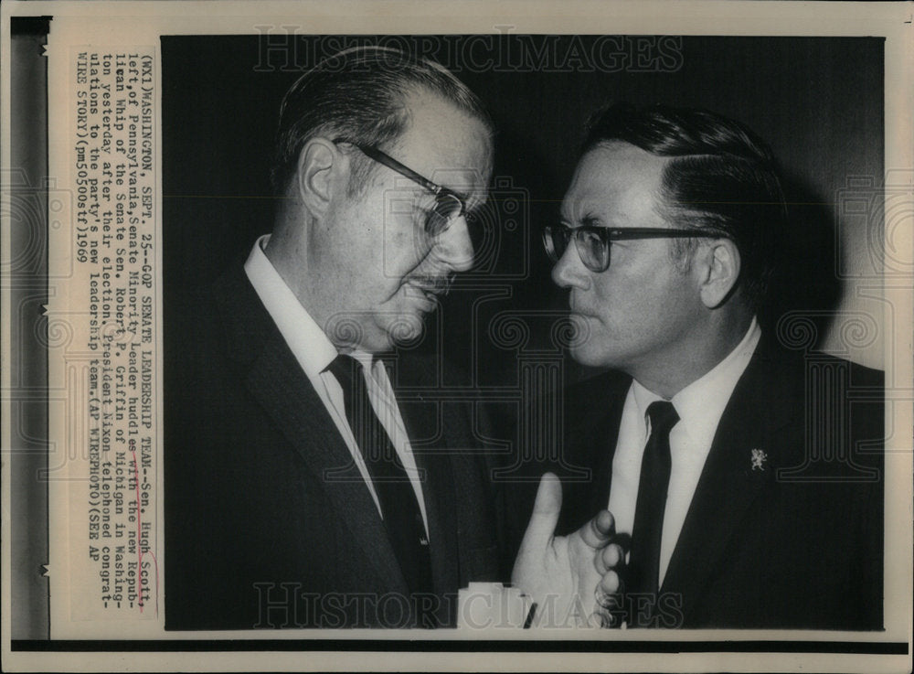 1969 Press Photo Hugh Scott Robert P. Griffin - Historic Images