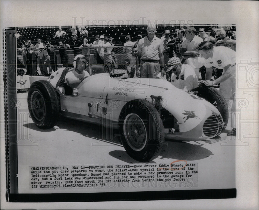 1958 Press Photo Eddie Russo Sclavi-Amos Indianapolis M - DFPD70415- Historic Images