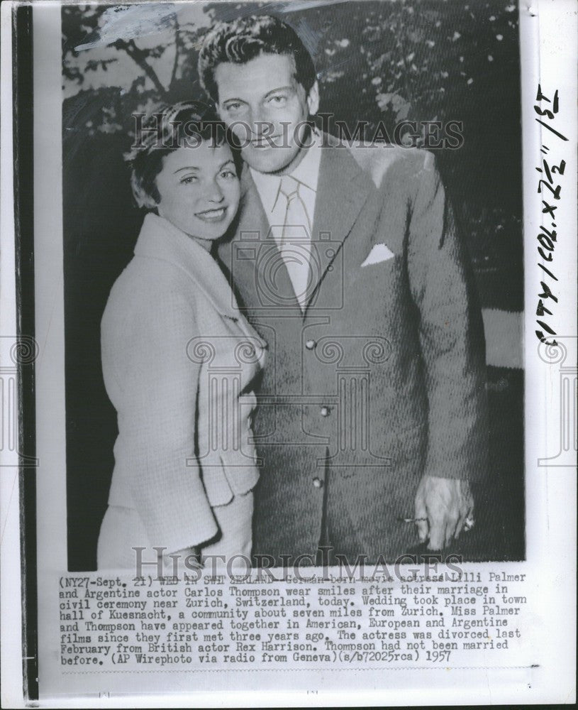 1957 Press Photo lilli palmer german actress - Historic Images
