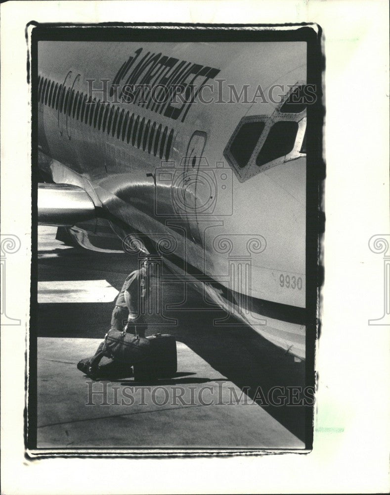 1987 Press Photo Northwest Flight Metro Airport Strike - Historic Images