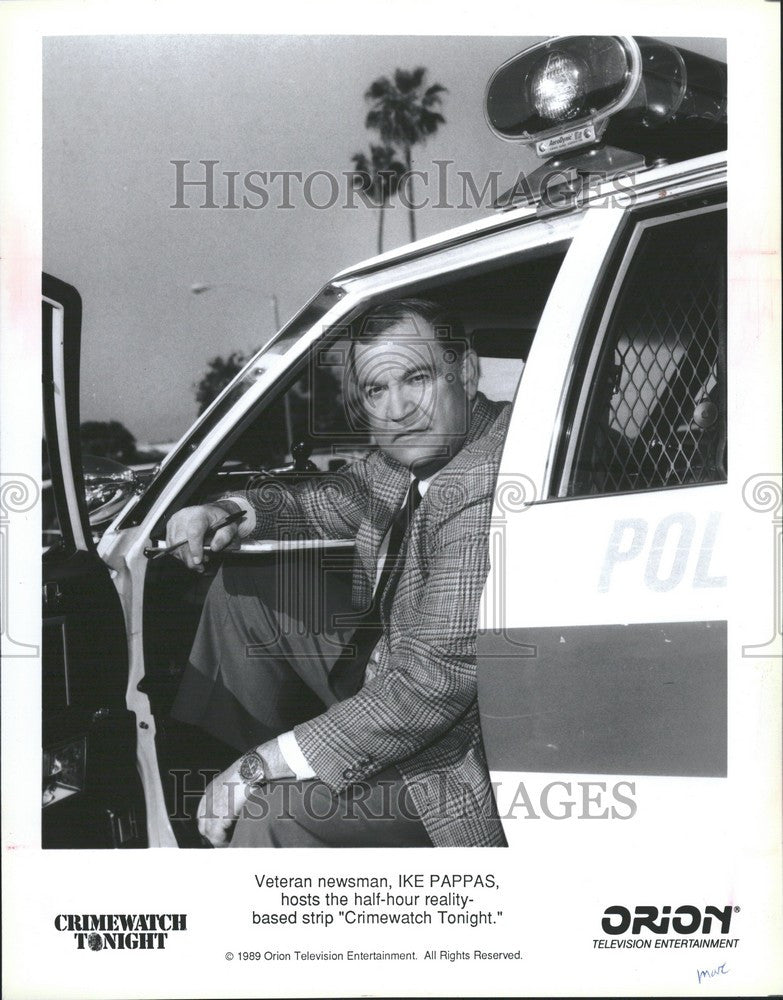 1989 Press Photo Ike Pappas CBS Correspondent - Historic Images