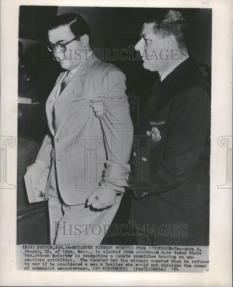 1954 Press Photo Theodore G. Pappas Sen.Joseph McCarthy - Historic Images