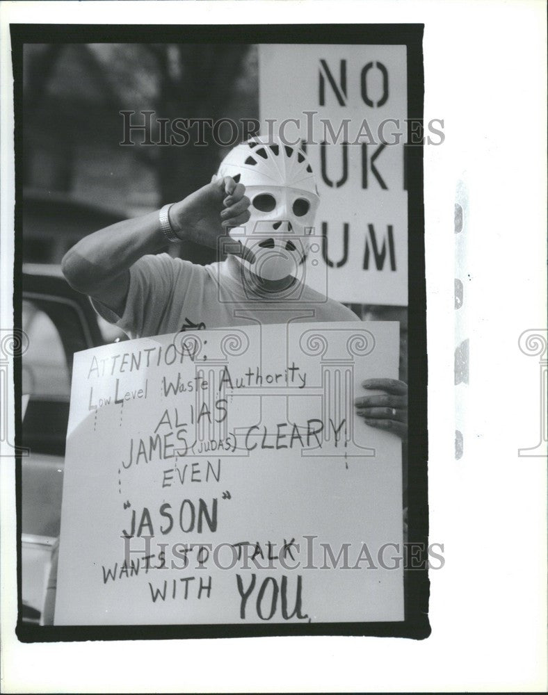 1989 Press Photo Nuclear waste - Demonstration Protest - Historic Images