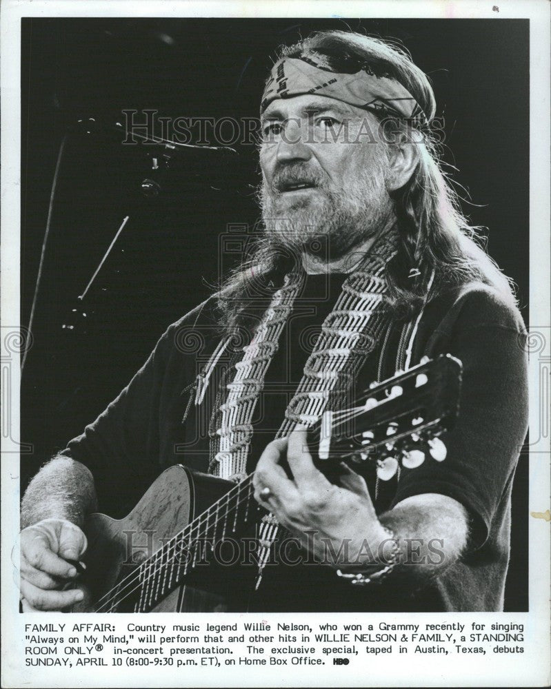 1983 Press Photo Willie Nelson Always On My Mind Grammy - Historic Images