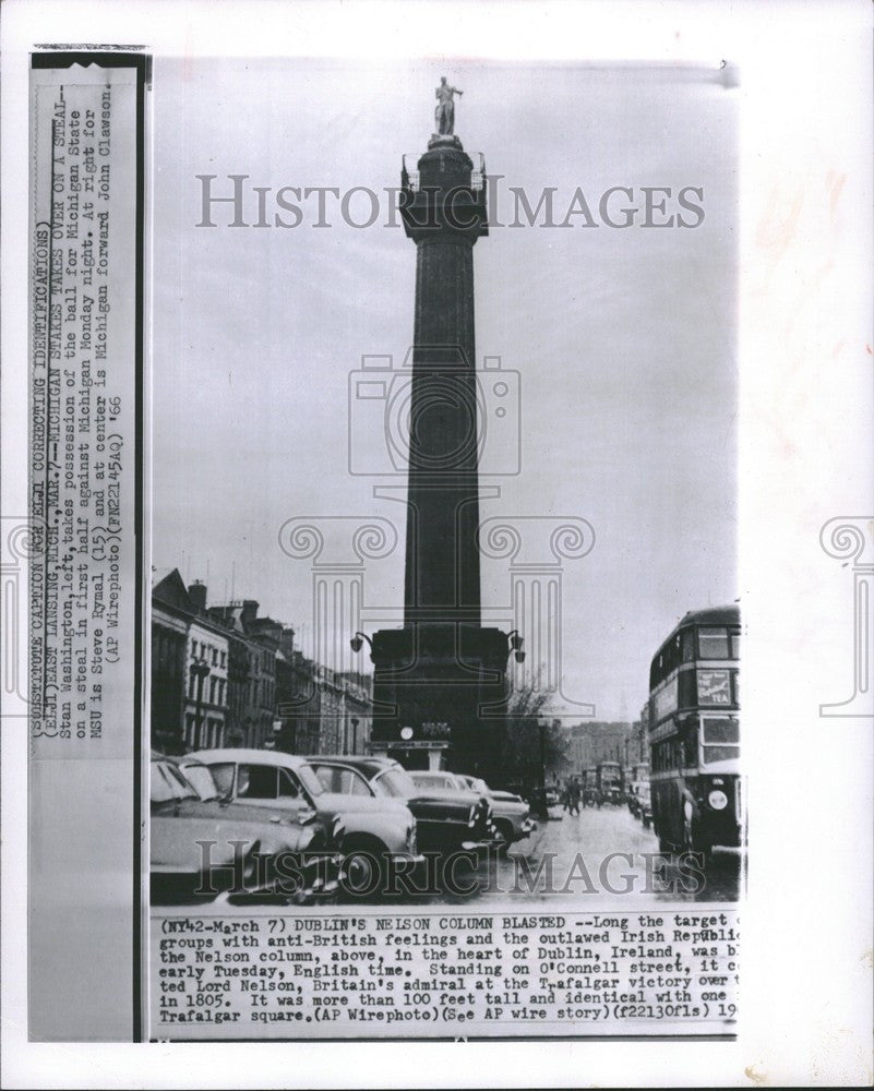 1966 Press Photo Lord Nelson Steal Column - Historic Images