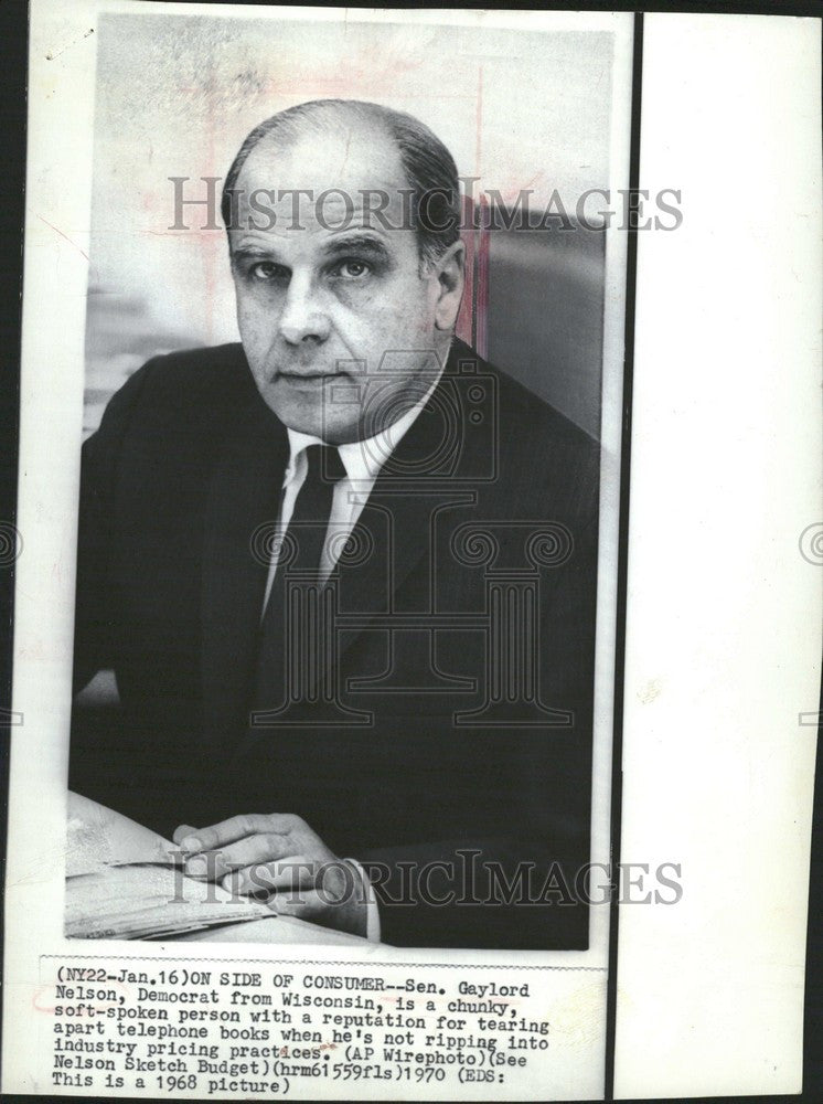 1970 Press Photo gaylord nelson democrat consumer side - Historic Images