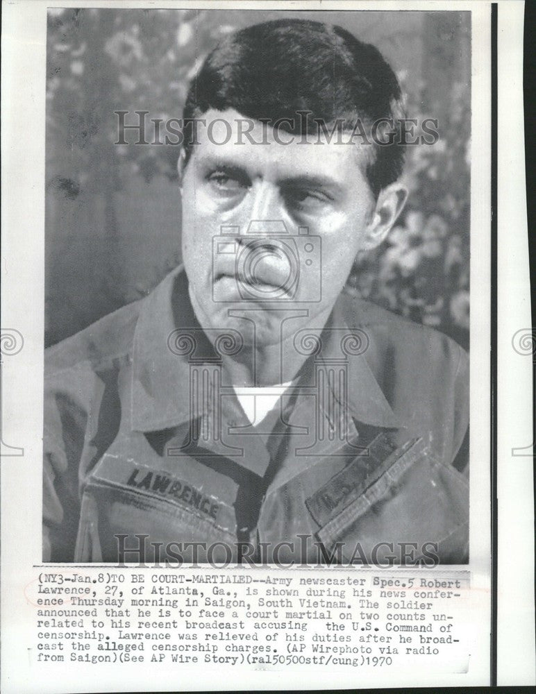 1970 Press Photo Robert Lawrence accusing censorship - Historic Images