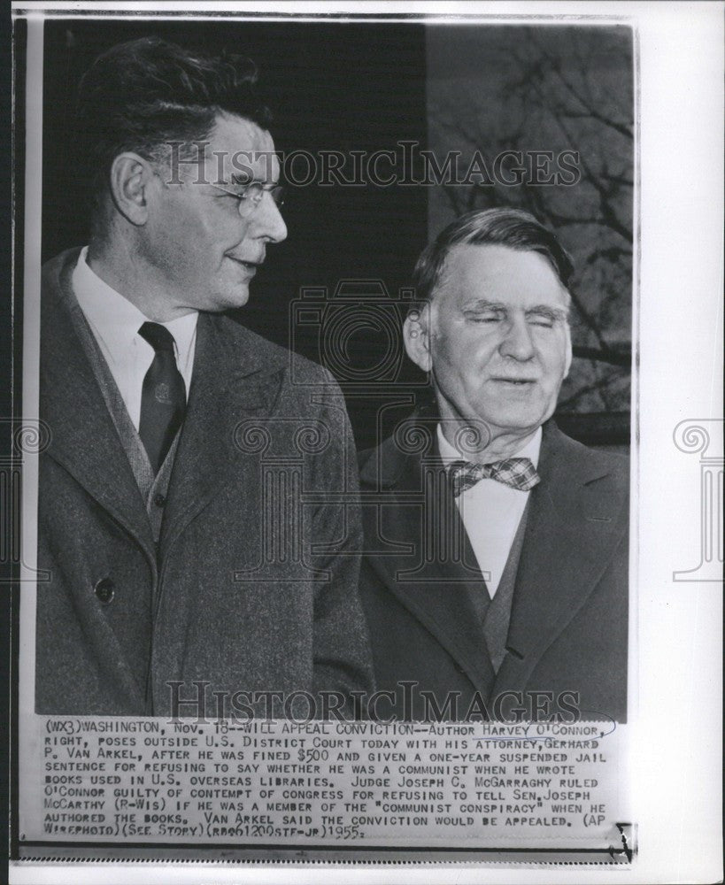 1955 Press Photo Author Harvey O&#39;Connor - Historic Images