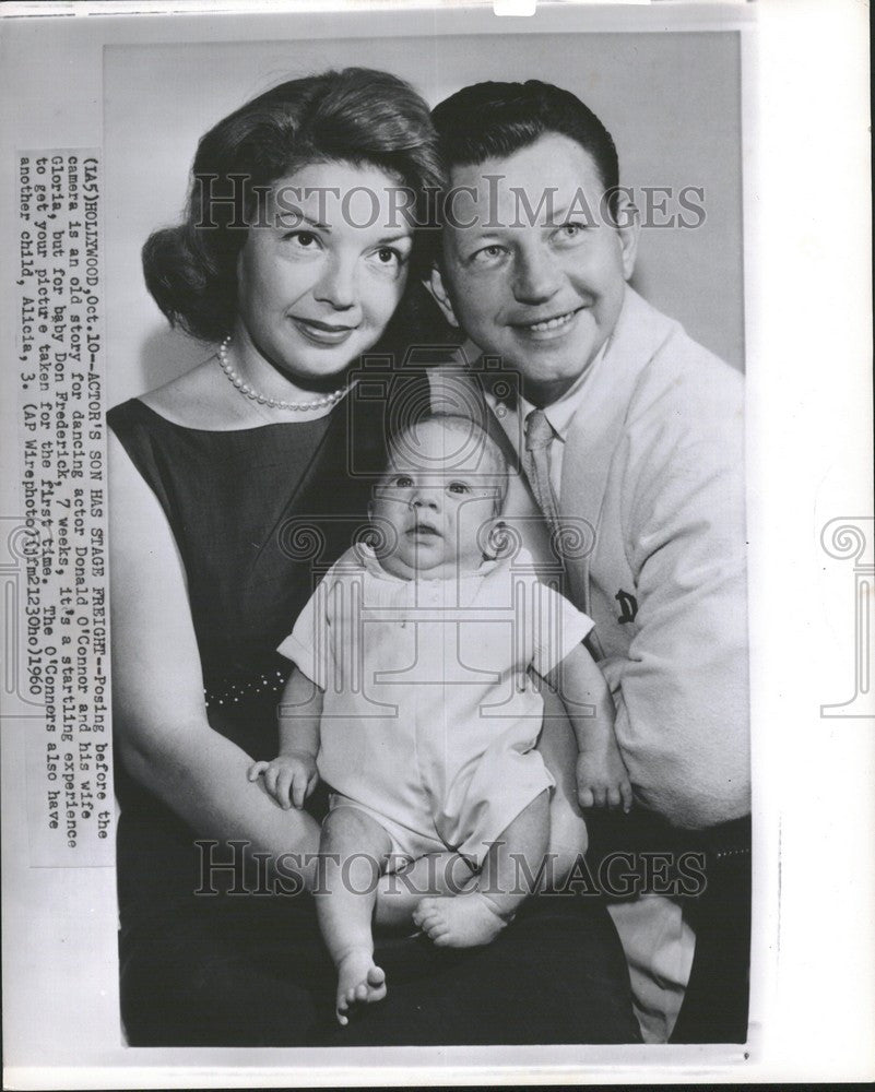 1960 Press Photo Donald O&#39;Connor, wife Gloria and Son - Historic Images