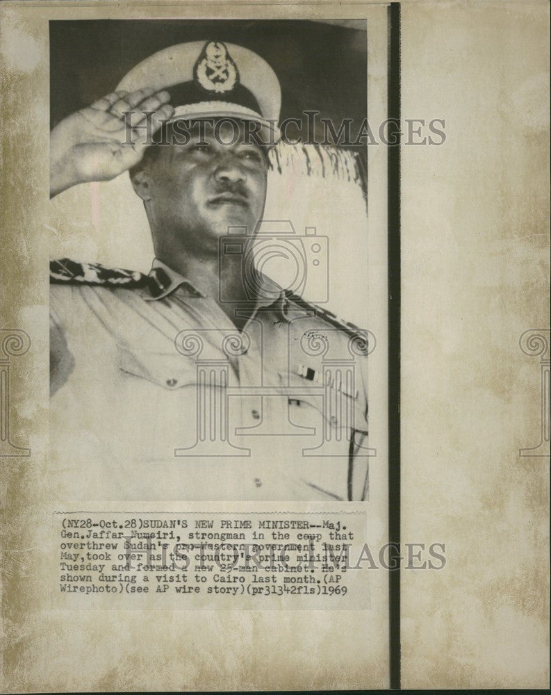 1969 Press Photo Maj. Gen Jaffar Numeiri Sudan - Historic Images