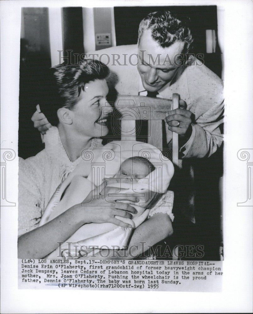 1955 Press Photo Jack Dempsey boxer granddaughter - Historic Images