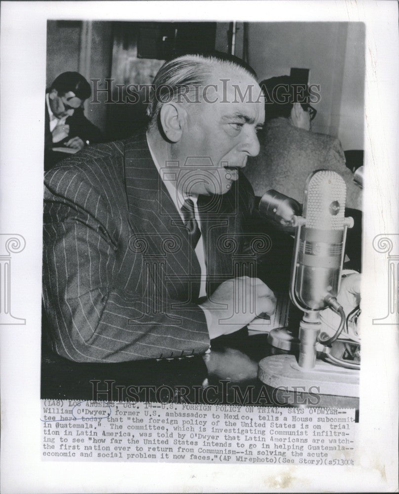 1954 Press Photo William O&#39;Dwyer Guatemala - Historic Images