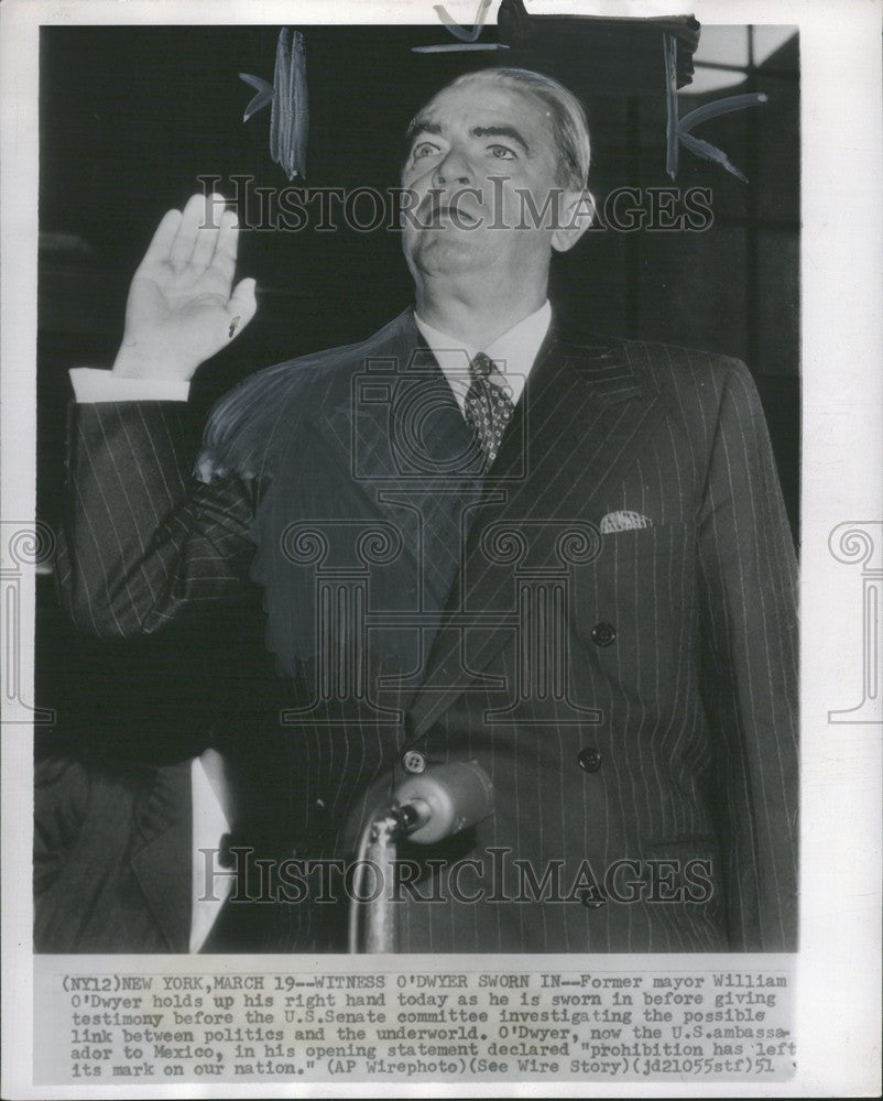 1951 Press Photo William O&#39;Dwyer - Historic Images