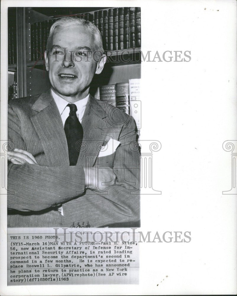 1963 Press Photo Paul Nitze Assistant Secretary Defense - Historic Images