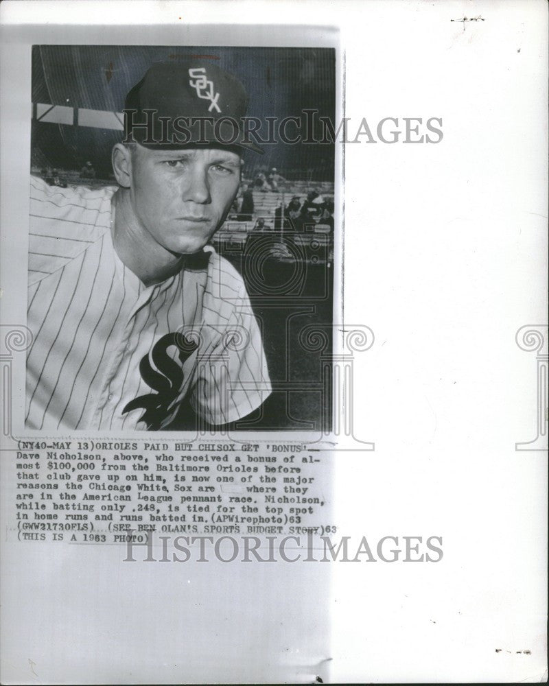 1968 Press Photo Dave Nicholson Orioles White Sox - Historic Images