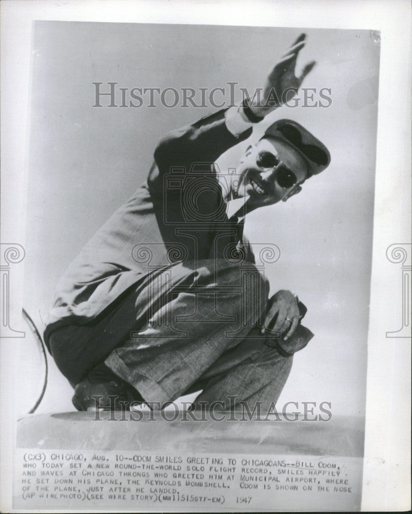1947 Press Photo Bill Odom round-the-world flight - Historic Images