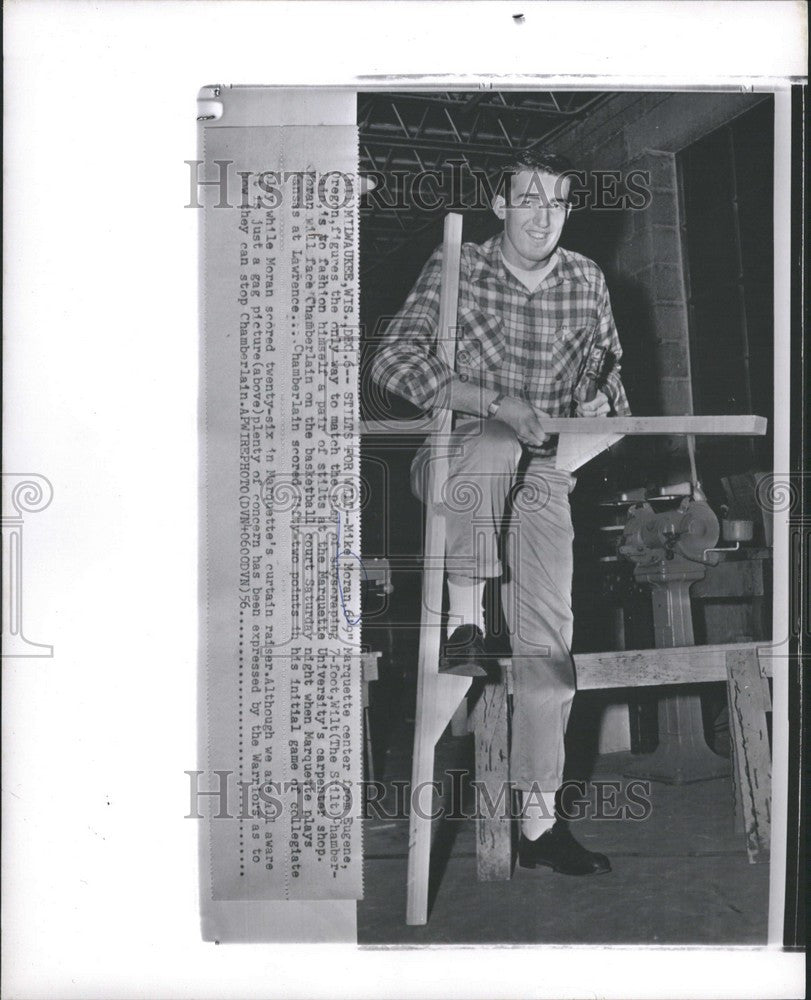 1956 Press Photo Mike Moran 6&#39;9&quot; Foot Long - Historic Images