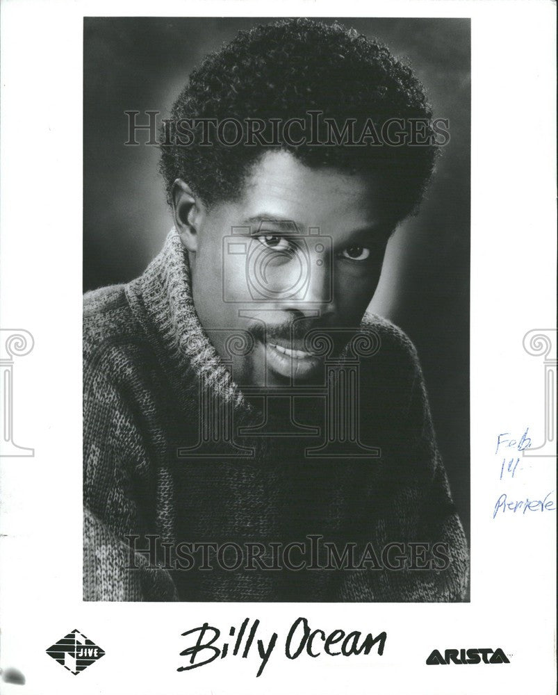 1985 Press Photo Billy Ocean English singer music blues - Historic Images