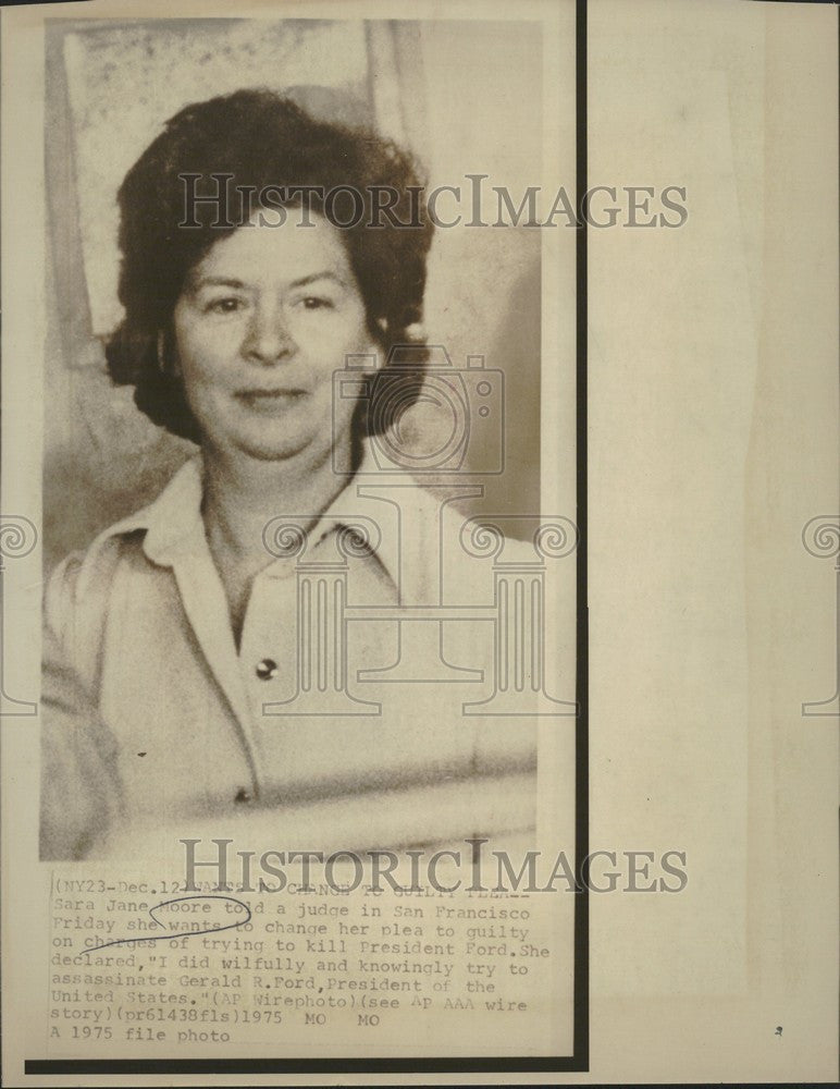 1976 Press Photo Sara Jane Moore assassinate attempt - Historic Images