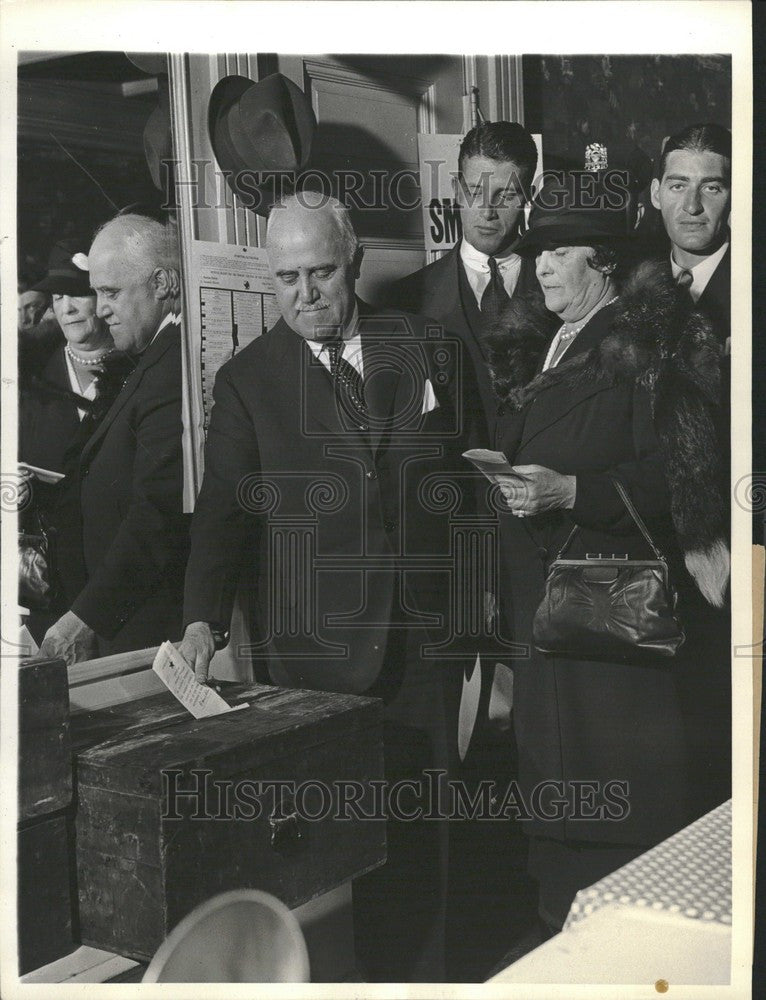 1933 Press Photo Mayor John O'brien Gerard Mrs. Politic - Historic Images